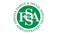 logo for indiana's family social services administration